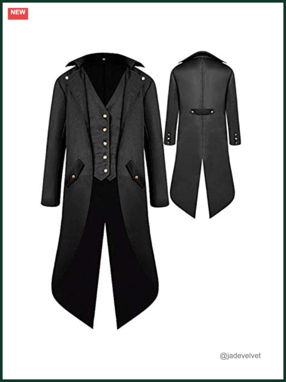 Men's Gothic Pirate Tailcoat Jacket Renaissance Costume Steampunk